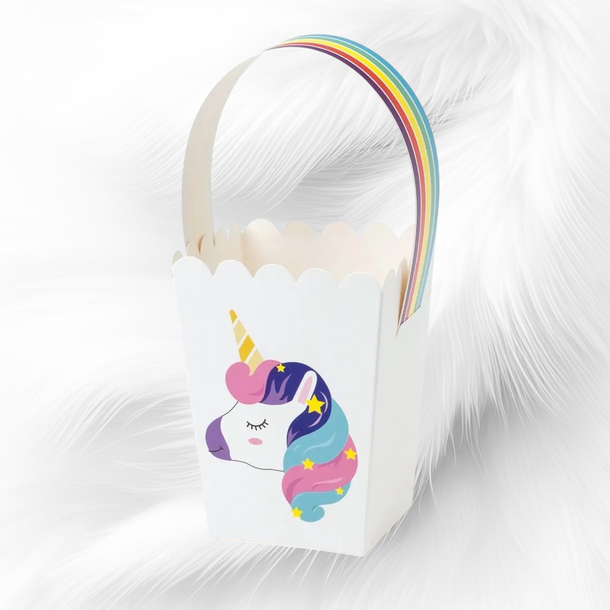 Corbeille en carton licorne