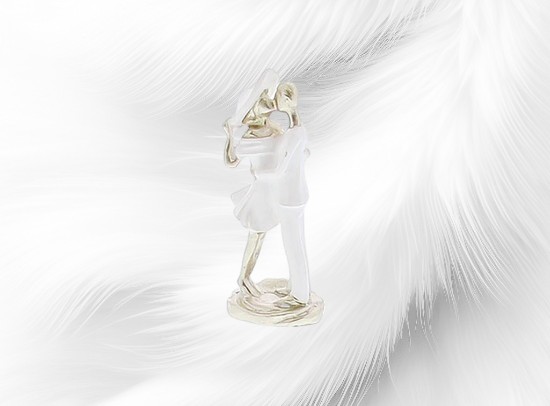 Figurine couple de mariés "White" mini
