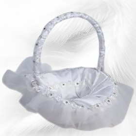 Panier anneaux blanc Fleurs "Diamant"